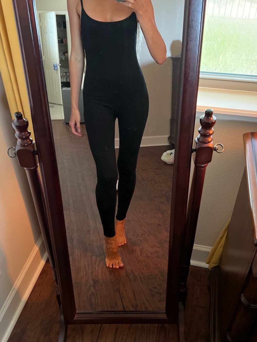 Forever 21 Black Slim Scoop-Neck Jumpsuit
